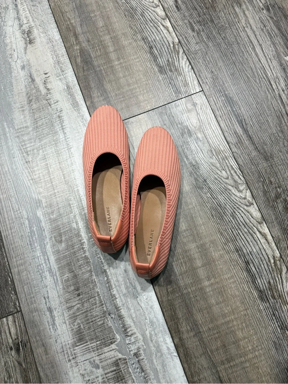 Everlane Peach Knit Slip-On Flats